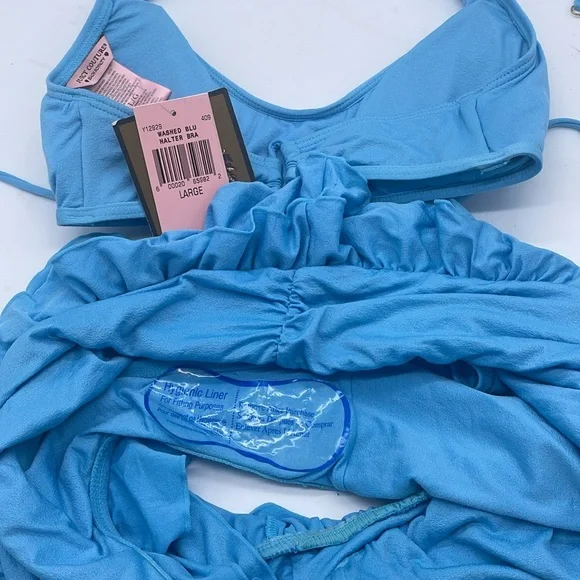 🦋🐬💙NWT RARE Vintage Y2K Juicy Couture Bikini in Washed Blue - Picture 11 of 11